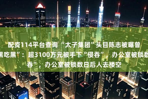 配资114平台查询 “太子集团”头目陈志被曝曾在新加坡遭“黑吃黑”：超3100万元被手下“侵吞”，办公室被锁数日后人去楼空