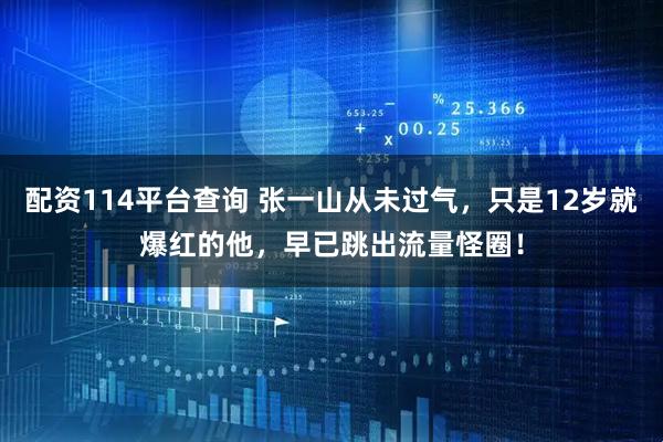 配资114平台查询 张一山从未过气，只是12岁就爆红的他，早已跳出流量怪圈！